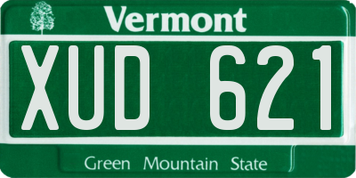 VT license plate XUD621