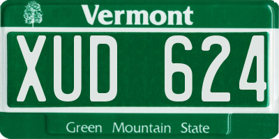 VT license plate XUD624