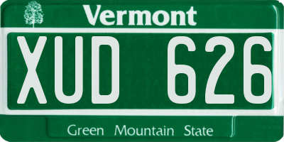 VT license plate XUD626