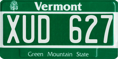 VT license plate XUD627