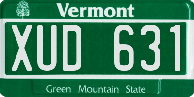 VT license plate XUD631