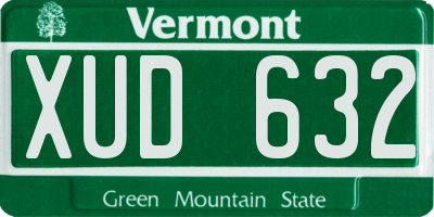 VT license plate XUD632