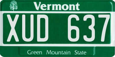 VT license plate XUD637