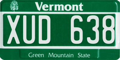 VT license plate XUD638