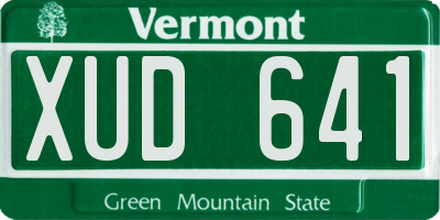VT license plate XUD641