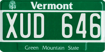 VT license plate XUD646