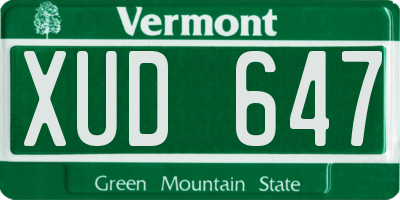 VT license plate XUD647