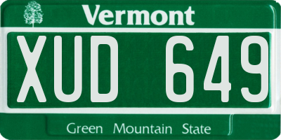 VT license plate XUD649