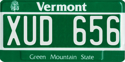 VT license plate XUD656