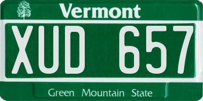 VT license plate XUD657
