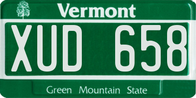 VT license plate XUD658