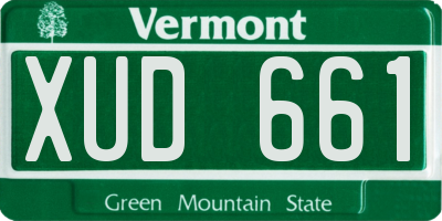 VT license plate XUD661