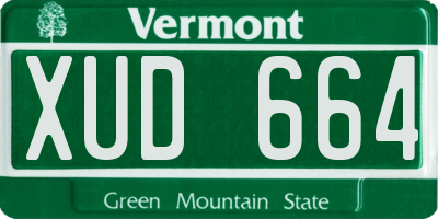 VT license plate XUD664