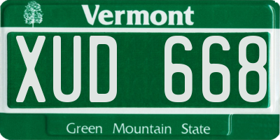 VT license plate XUD668