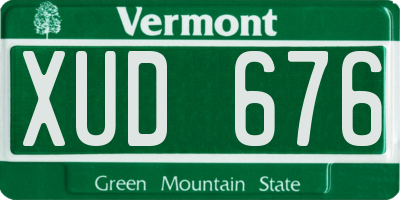 VT license plate XUD676
