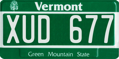 VT license plate XUD677