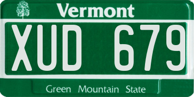 VT license plate XUD679