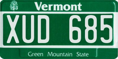 VT license plate XUD685