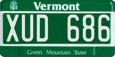 VT license plate XUD686