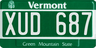 VT license plate XUD687