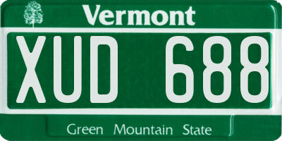 VT license plate XUD688