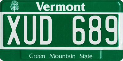 VT license plate XUD689