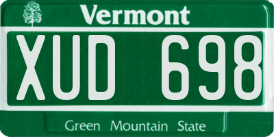 VT license plate XUD698