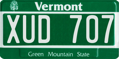 VT license plate XUD707