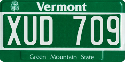 VT license plate XUD709