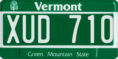 VT license plate XUD710