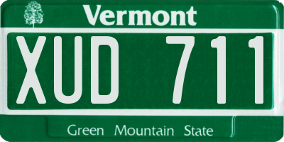 VT license plate XUD711