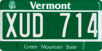 VT license plate XUD714