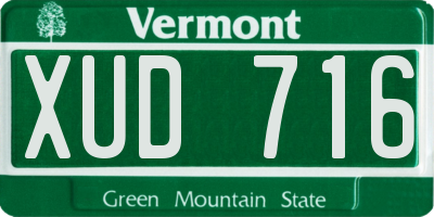 VT license plate XUD716
