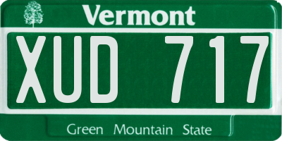 VT license plate XUD717