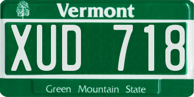 VT license plate XUD718