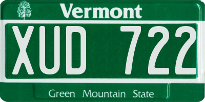VT license plate XUD722