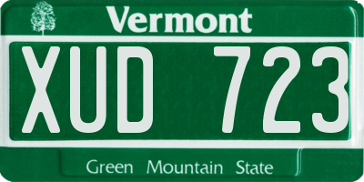 VT license plate XUD723