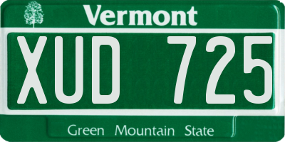 VT license plate XUD725