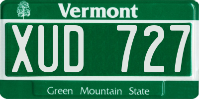 VT license plate XUD727