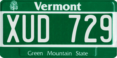 VT license plate XUD729