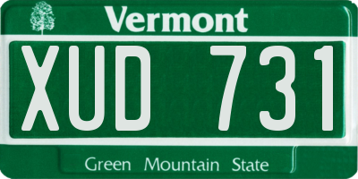 VT license plate XUD731