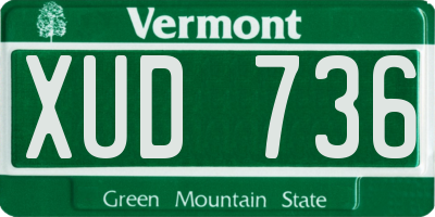 VT license plate XUD736