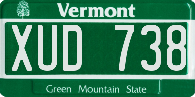 VT license plate XUD738