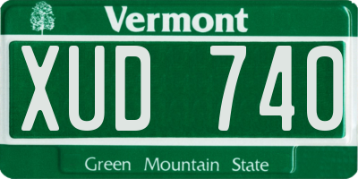 VT license plate XUD740