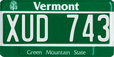 VT license plate XUD743