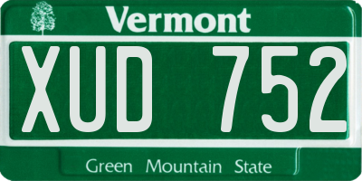 VT license plate XUD752