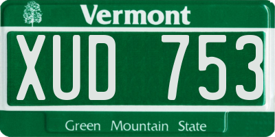 VT license plate XUD753