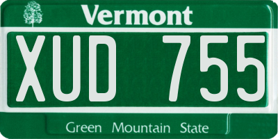 VT license plate XUD755