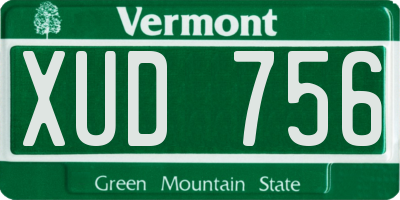 VT license plate XUD756