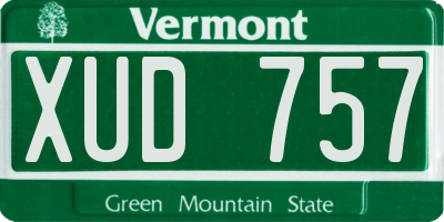 VT license plate XUD757